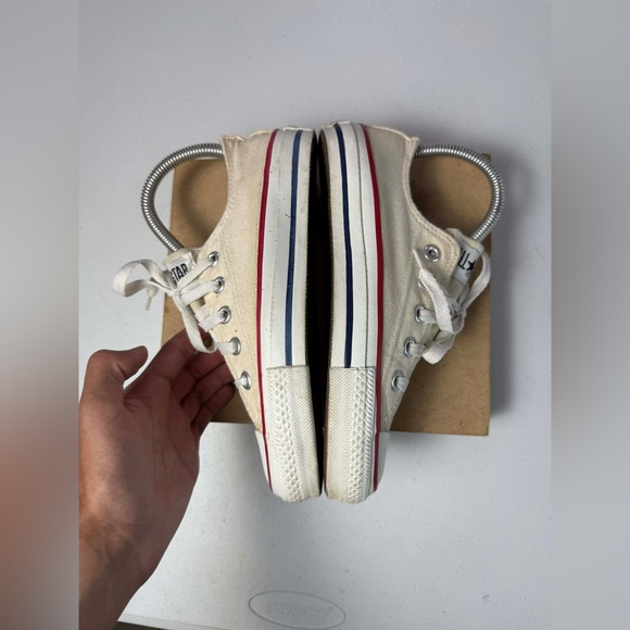 Vintage Converse Made in USA Shoes M 3 W 5 low white Chuck Taylor - Picture 2 of 13